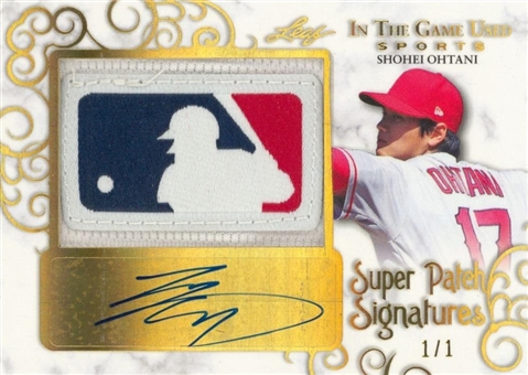 2018 Leaf In The Game Used Sports #SPS-S02 Shohei Ohtani Signed Patch Rookie Card (#1/1)